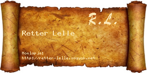 Retter Lelle névjegykártya